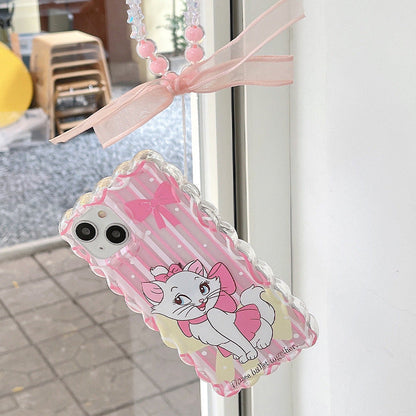 Pink gewelltes Muster süße Katzenhülle
