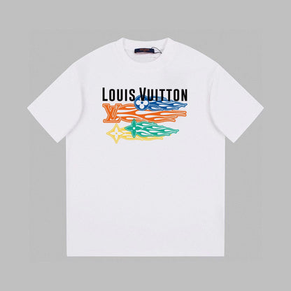 Gestreiftes T-Shirt mit Print