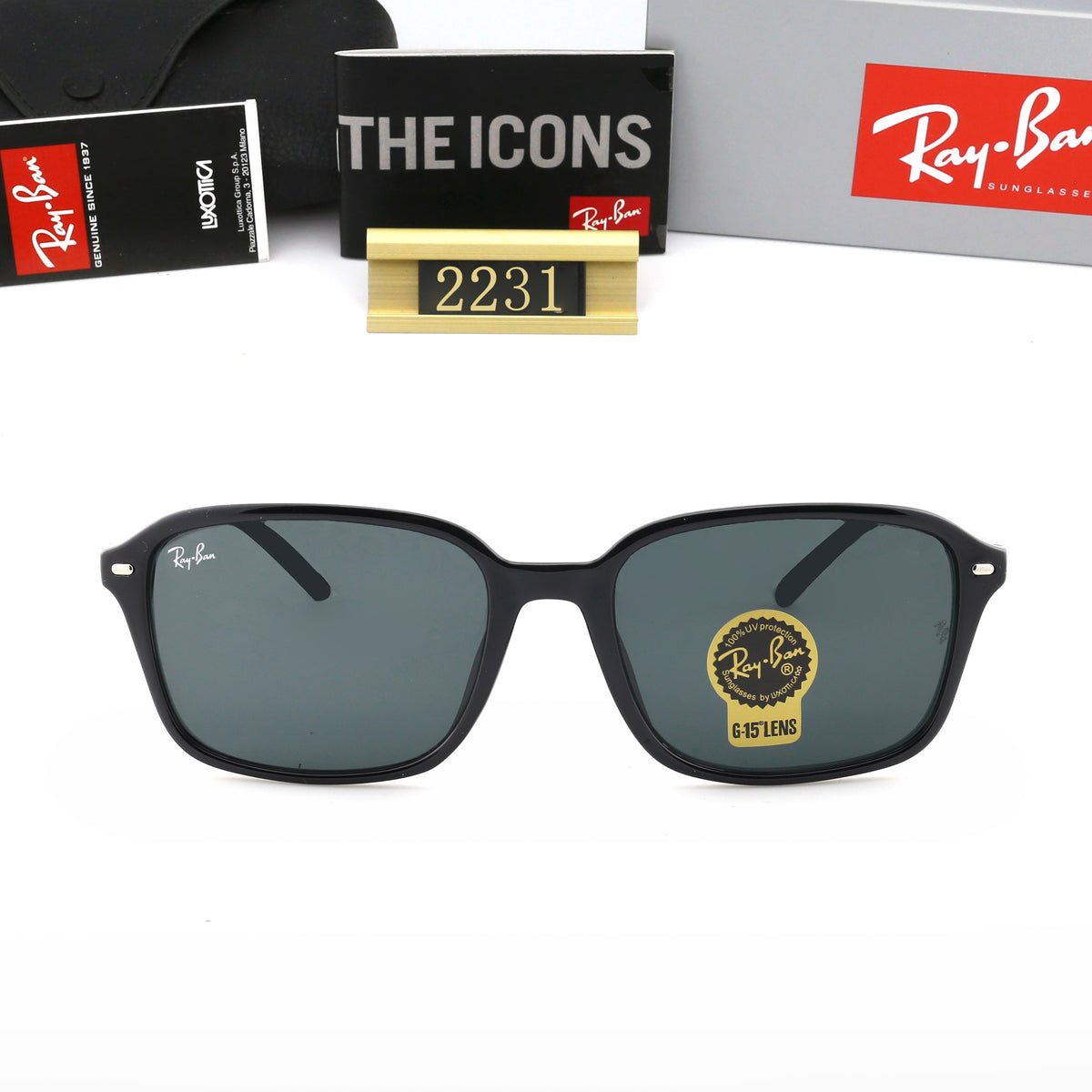 Classic Slim Square Frame Sunglasses - 2231