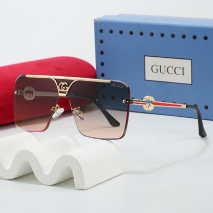 7 colors square half-frame metal sunglasses