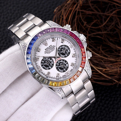 Premium Stainless Steel Mechanical Chronograph Watch 7 Color Options Classic Sport Luxury Style