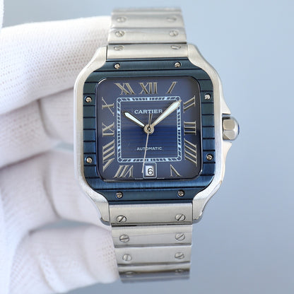 Steel Mechanical Watch 18 Style Options Classic Square Roman Numeral Design Luxury Look