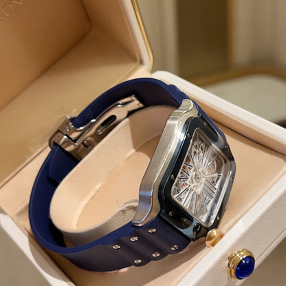 Premium Stainless Steel Skeleton Mechanical Watch 6 Style Options Asymmetric Design Luxury Look