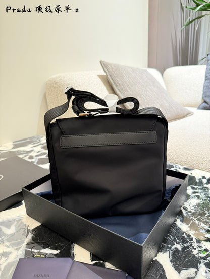 Black Parachute-Style Messenger Bag