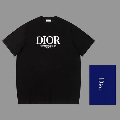0528 Jacquard klassisches Woll-T-Shirt mit kurzen Ärmeln und Schriftzug