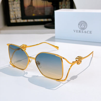 6 Color Hollow Square Metal Sunglasses - VE1874