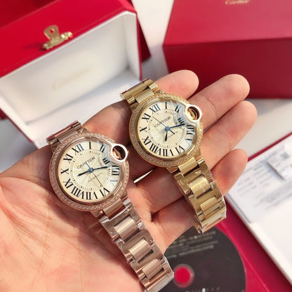 Premium Stainless Steel Mechanical Watch 8 Style Options Crystal Bezel Roman Numeral Design Luxury Look