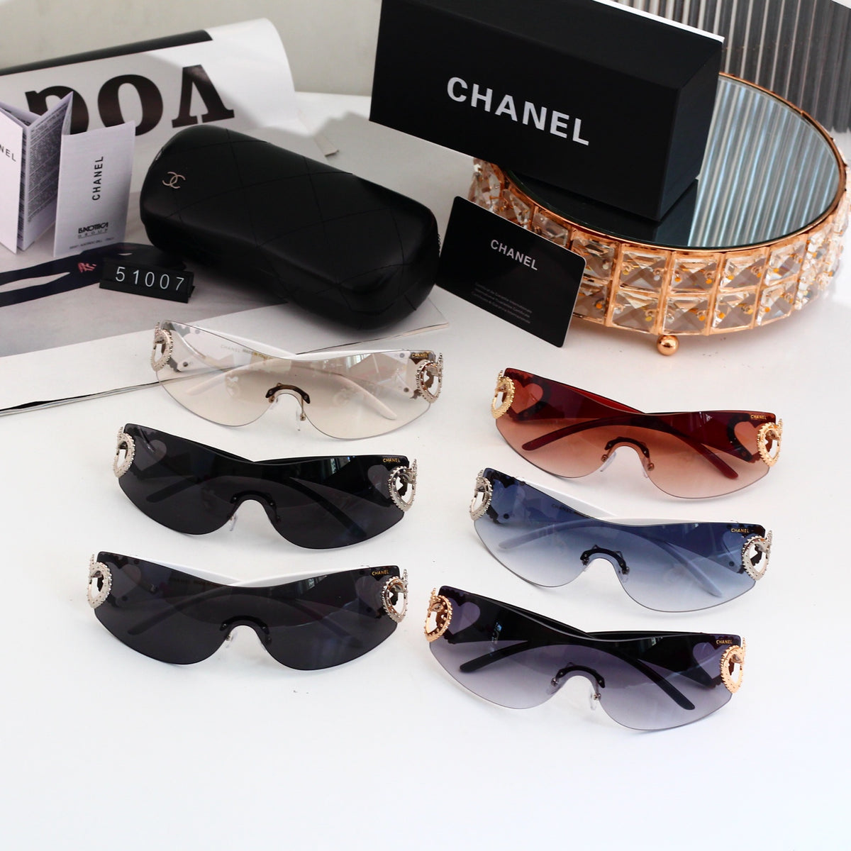 11 Color Y2K Rimless Wraparound Sunglasses - 51007