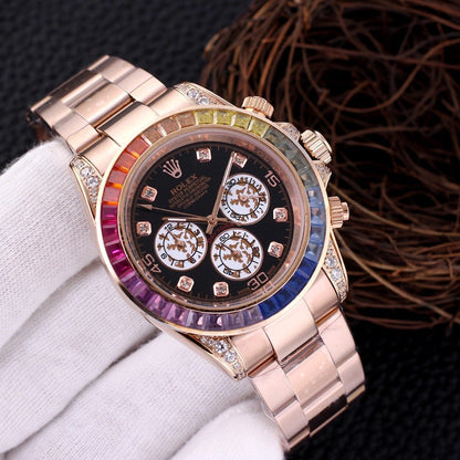 Premium Stainless Steel Mechanical Chronograph Watch 7 Color Options Classic Sport Luxury Style