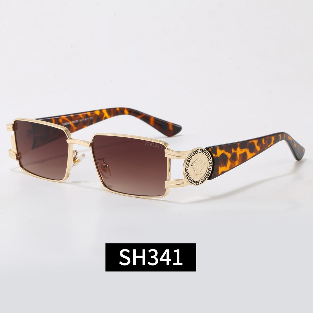 Rimless Rectangular Sunglasses 7 Style Options Vintage Medallion Design Classic Fashion Luxury Look SH341