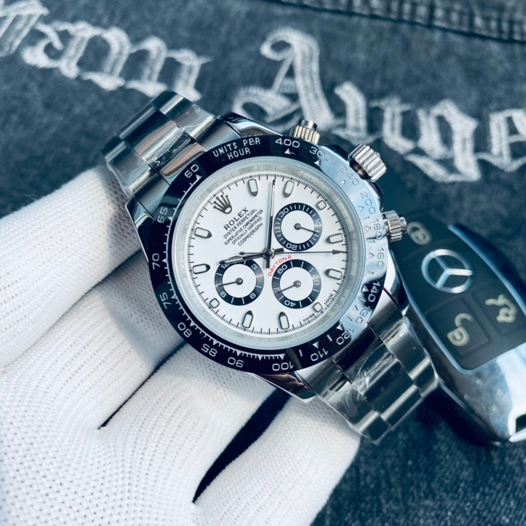 Premium Stainless Steel Mechanical Chronograph Watch 8 Color Options Classic Sport Luxury Style