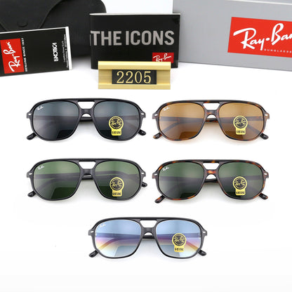 Retro Double Bridge Aviator Sunglasses - 2205