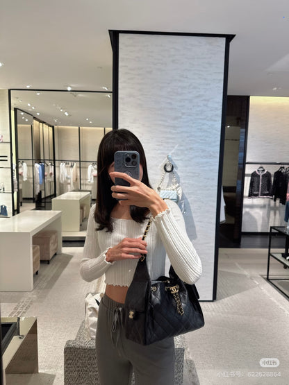 Black Quilted Leather Shoulder Bag 🖤