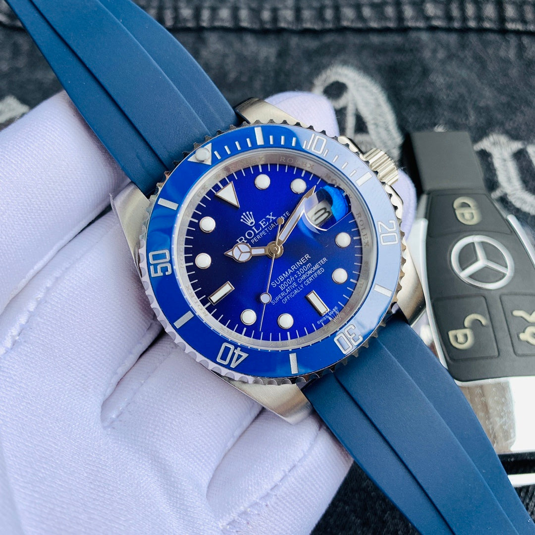 Men’s Stainless Steel Automatic Dive Watch – 3-Color Dial Collection, Sport Rubber Strap, Classic Diver Style