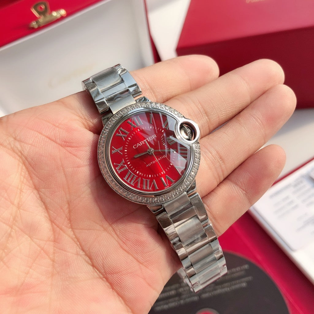 Premium Stainless Steel Mechanical Watch 8 Style Options Crystal Bezel Roman Numeral Design Luxury Look