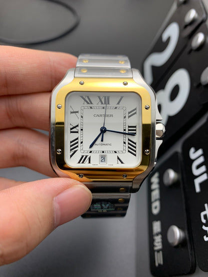 Steel Mechanical Watch 18 Style Options Classic Square Roman Numeral Design Luxury Look