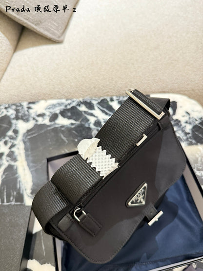 Black Parachute-Style Messenger Bag