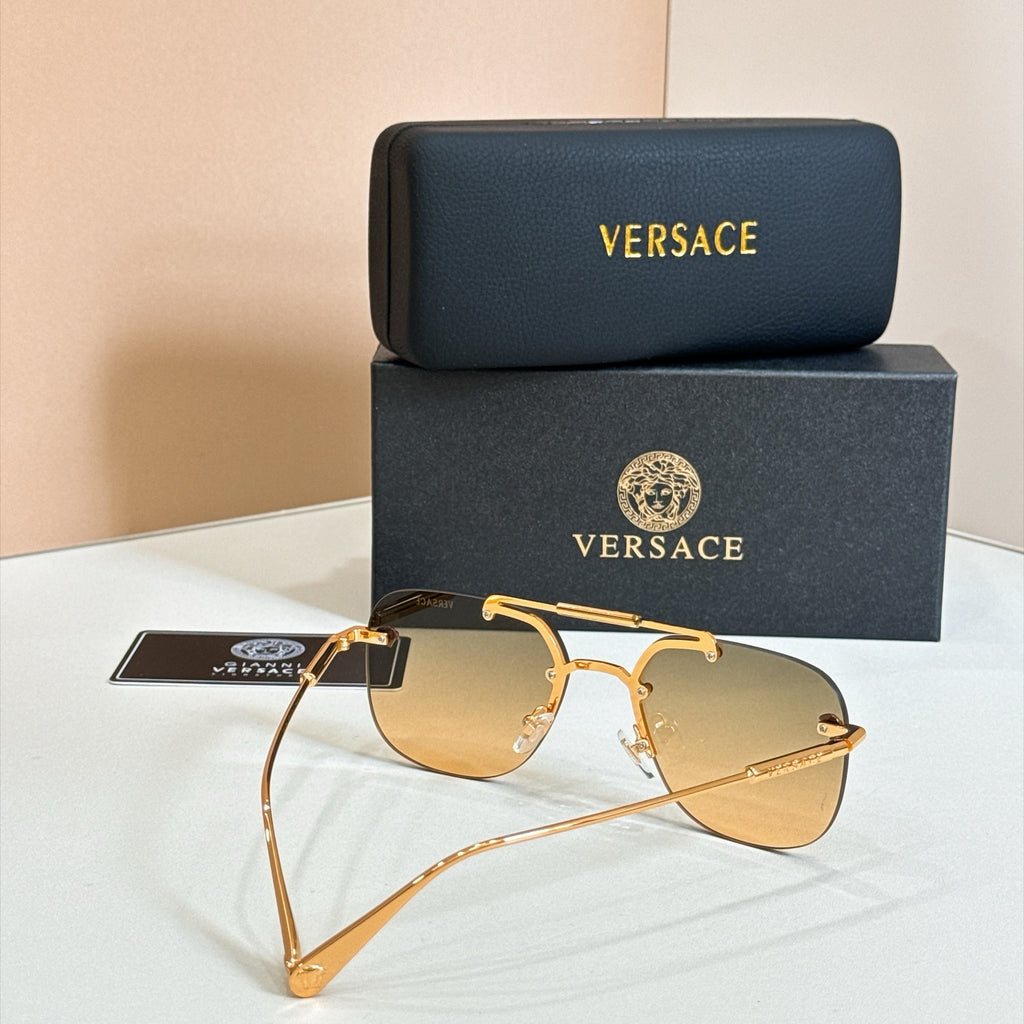 Rimless Double Bridge Sunglasses 6 Style Options Vintage Studded Design Classic Fashion Luxury Look - VE2190