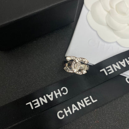 Funkelnder Diamant-Logo-offener Ring
