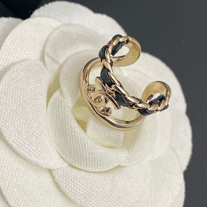 Leder galvanisiert Gold Offener Ring