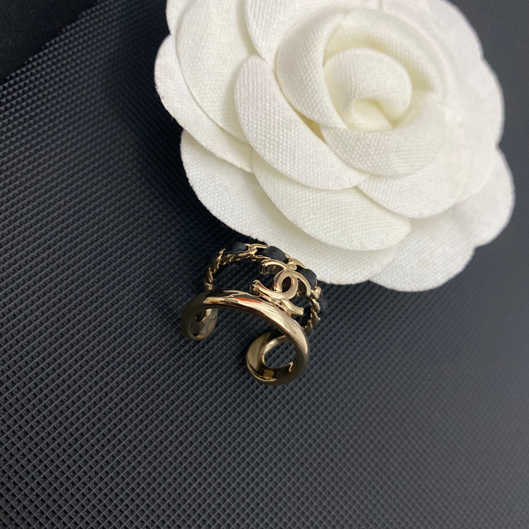 Leder galvanisiert Gold Offener Ring