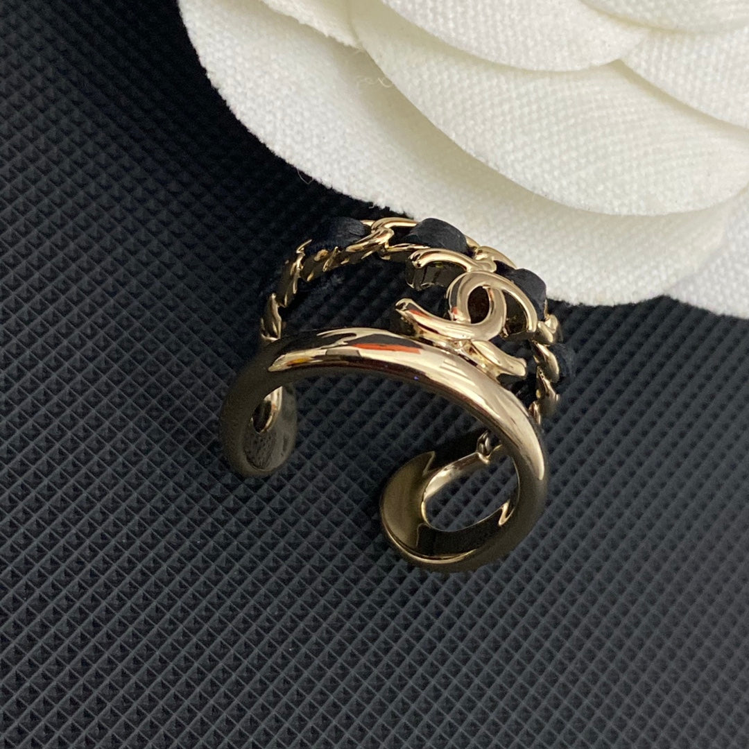 Leder galvanisiert Gold Offener Ring