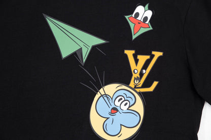 Baumwoll-T-Shirt mit Cartoon-Print