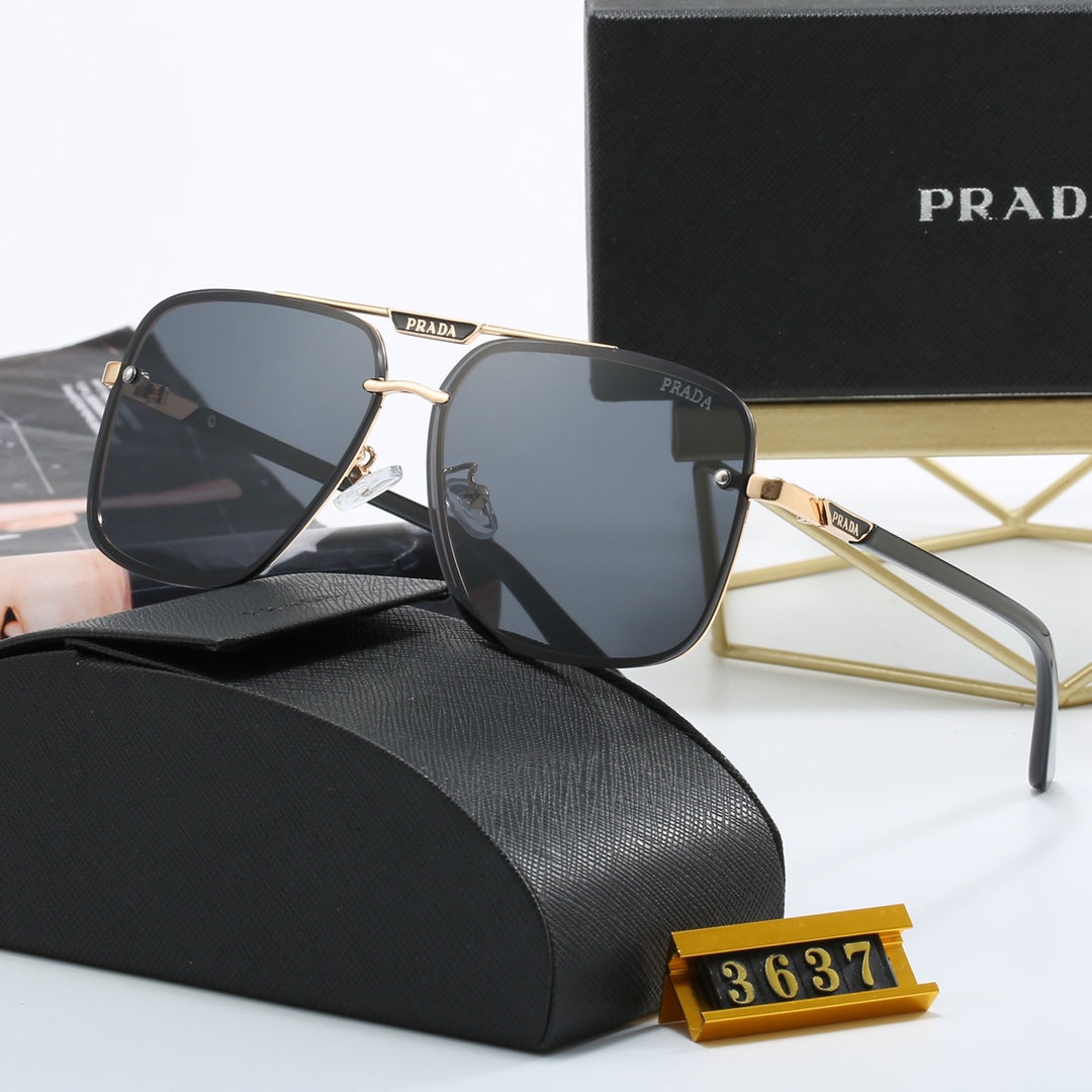 Unisex-Fashion-Sonnenbrille mit Metallbuchstaben