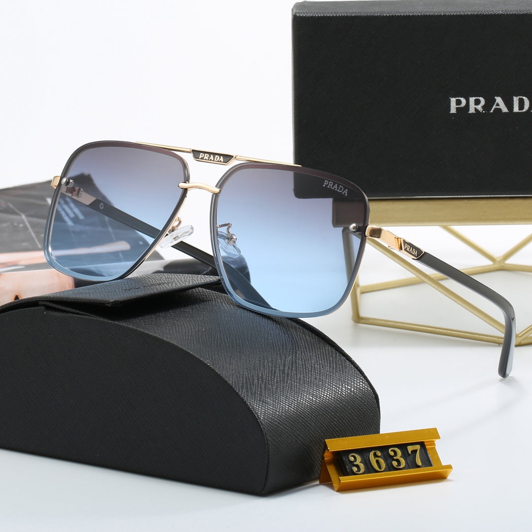 Unisex-Fashion-Sonnenbrille mit Metallbuchstaben