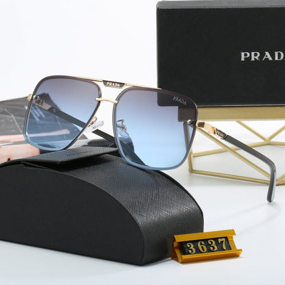 Unisex-Fashion-Sonnenbrille mit Metallbuchstaben
