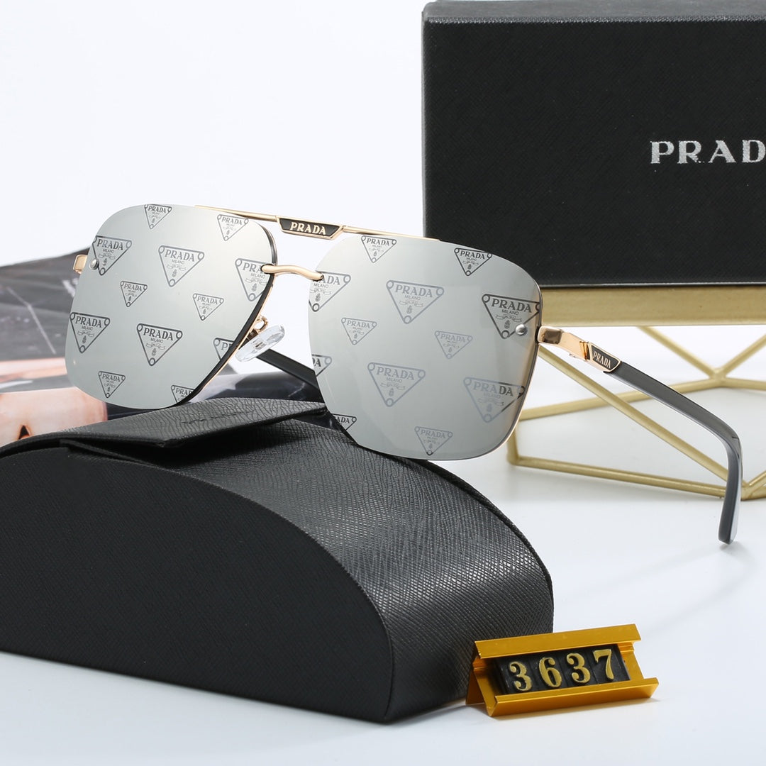 Unisex-Fashion-Sonnenbrille mit Metallbuchstaben