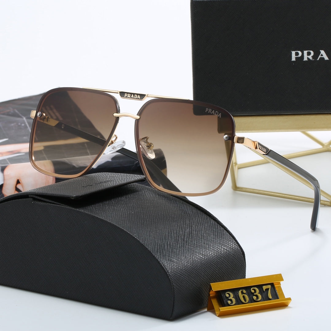 Unisex-Fashion-Sonnenbrille mit Metallbuchstaben