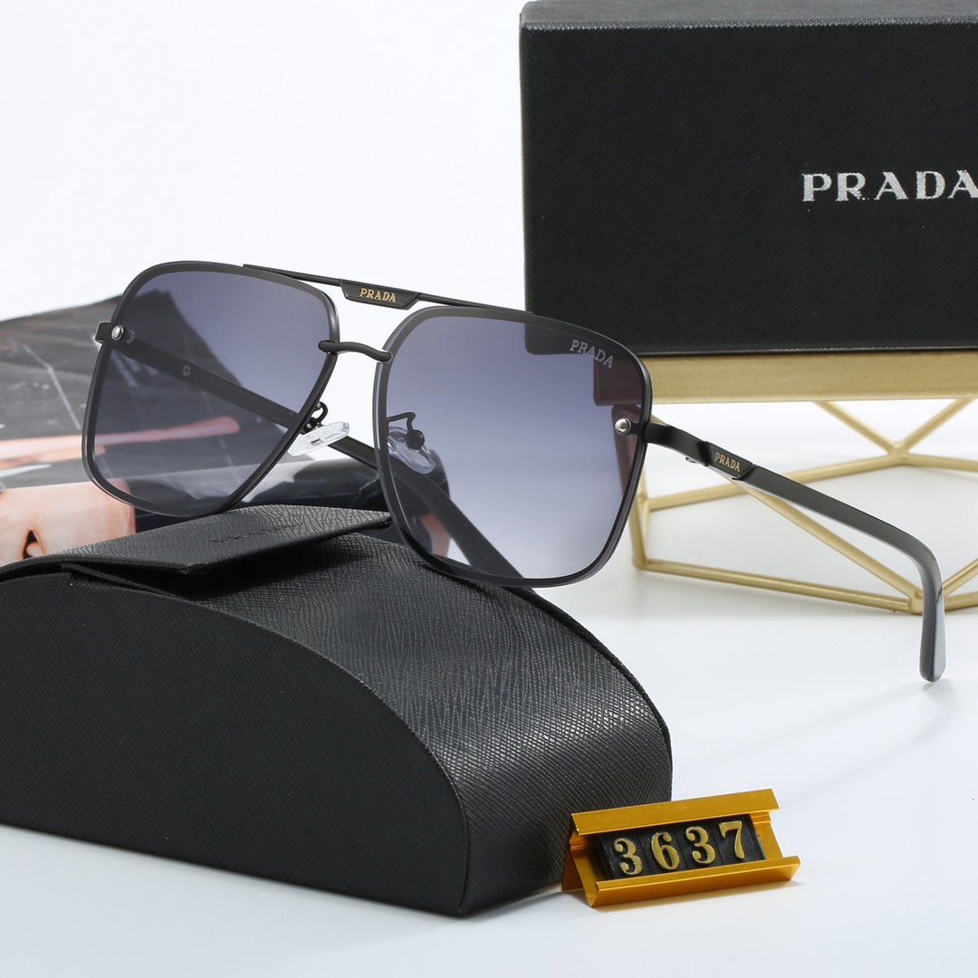Unisex-Fashion-Sonnenbrille mit Metallbuchstaben