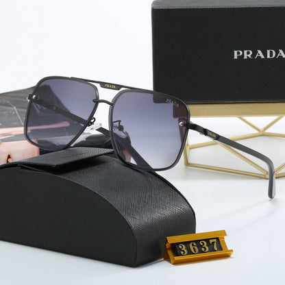 Unisex-Fashion-Sonnenbrille mit Metallbuchstaben