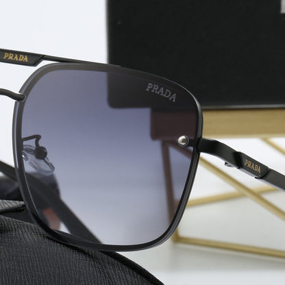 Unisex-Fashion-Sonnenbrille mit Metallbuchstaben