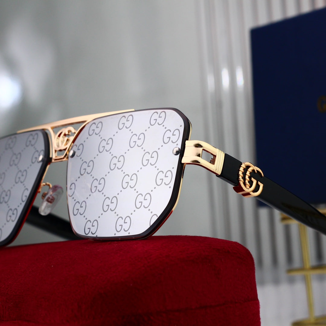Fashion-Metall-Logo-Polygon-Sonnenbrille