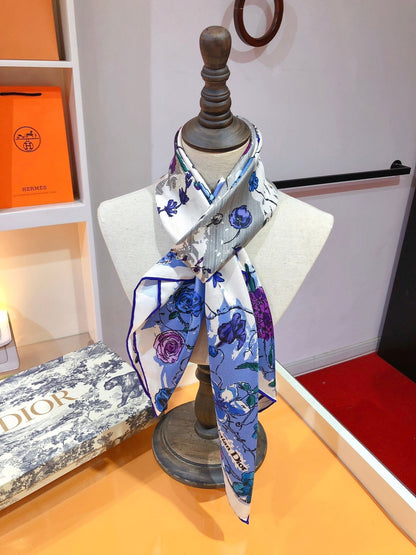 Eleganter Blumenschal aus 90er Seide