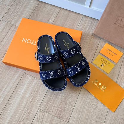 Dicke Wildleder-Monogramm-Pantoffeln