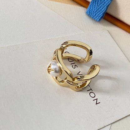 Ring mit Perlen-Logo