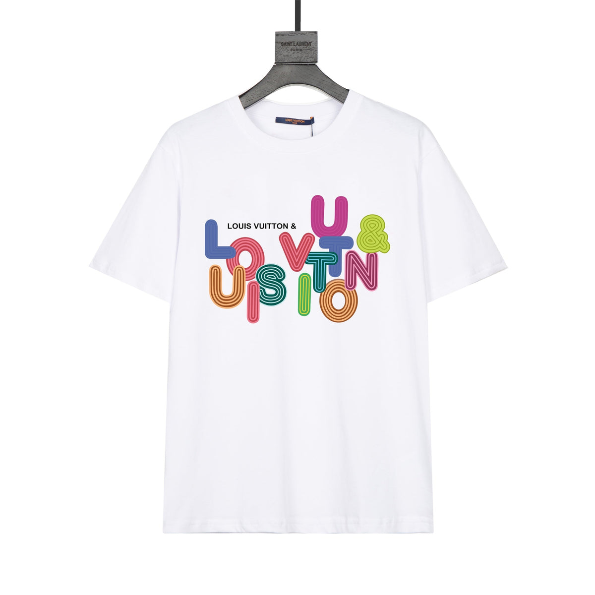 Buntes T-Shirt mit Buchstaben-Print