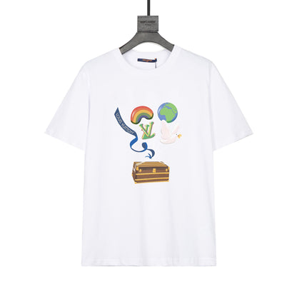 T-Shirt mit Friedenstauben-Print