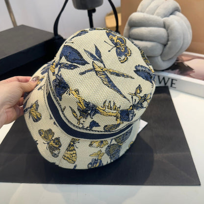 Bestickter Schmetterlings-Anglerhut
