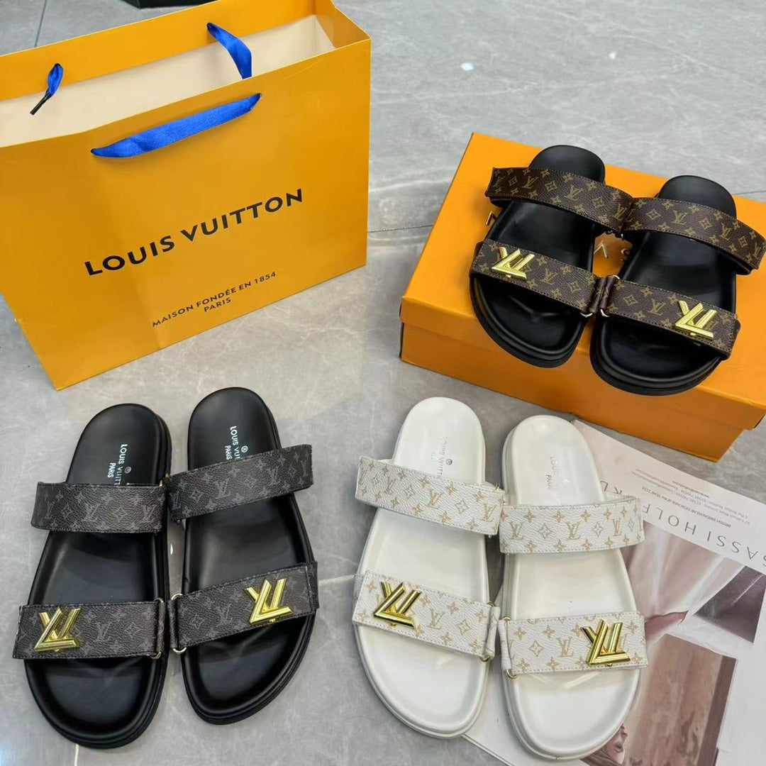 Unisex-Sandalen aus Leder mit Monogramm