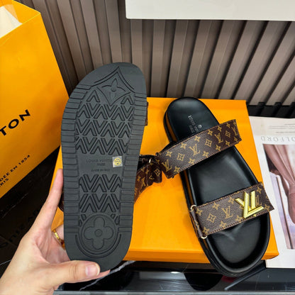 Unisex-Sandalen aus Leder mit Monogramm