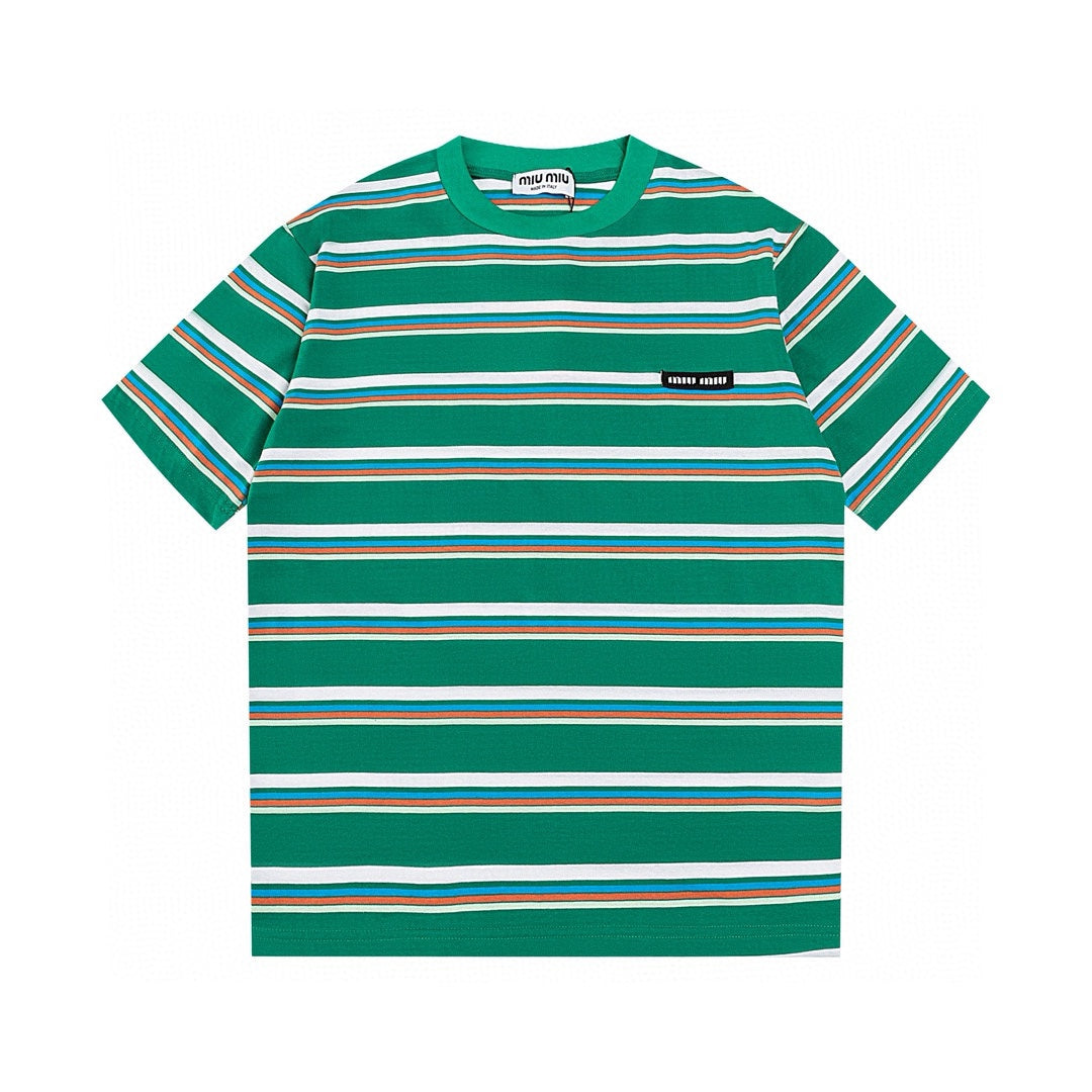 Gestreiftes Baumwoll-T-Shirt