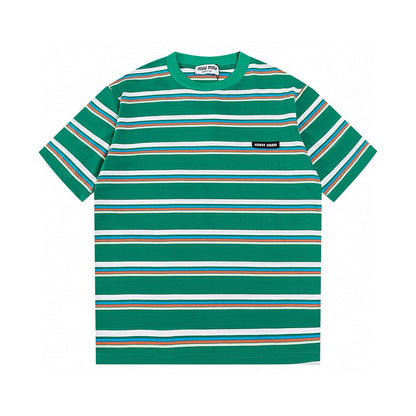 Gestreiftes Baumwoll-T-Shirt