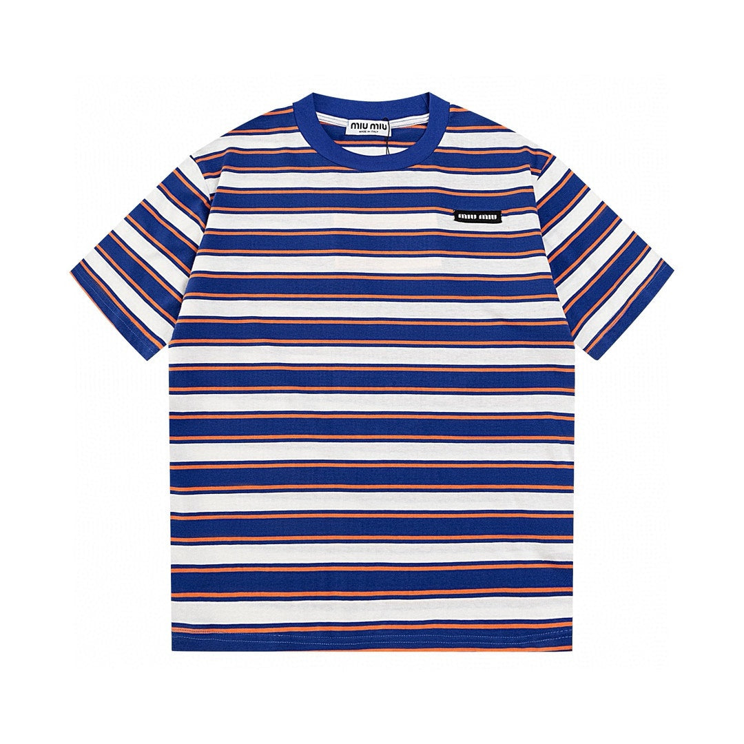 Gestreiftes Baumwoll-T-Shirt