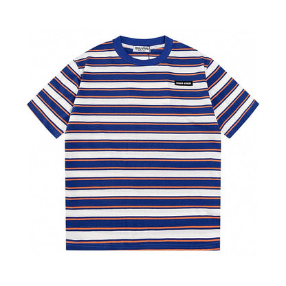 Gestreiftes Baumwoll-T-Shirt