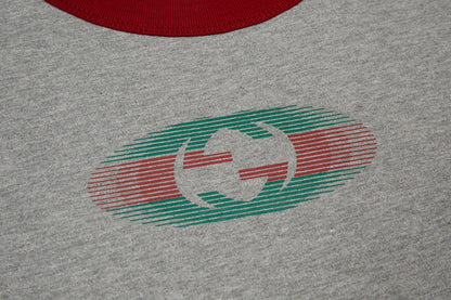 Vintage Graues bedrucktes T-Shirt