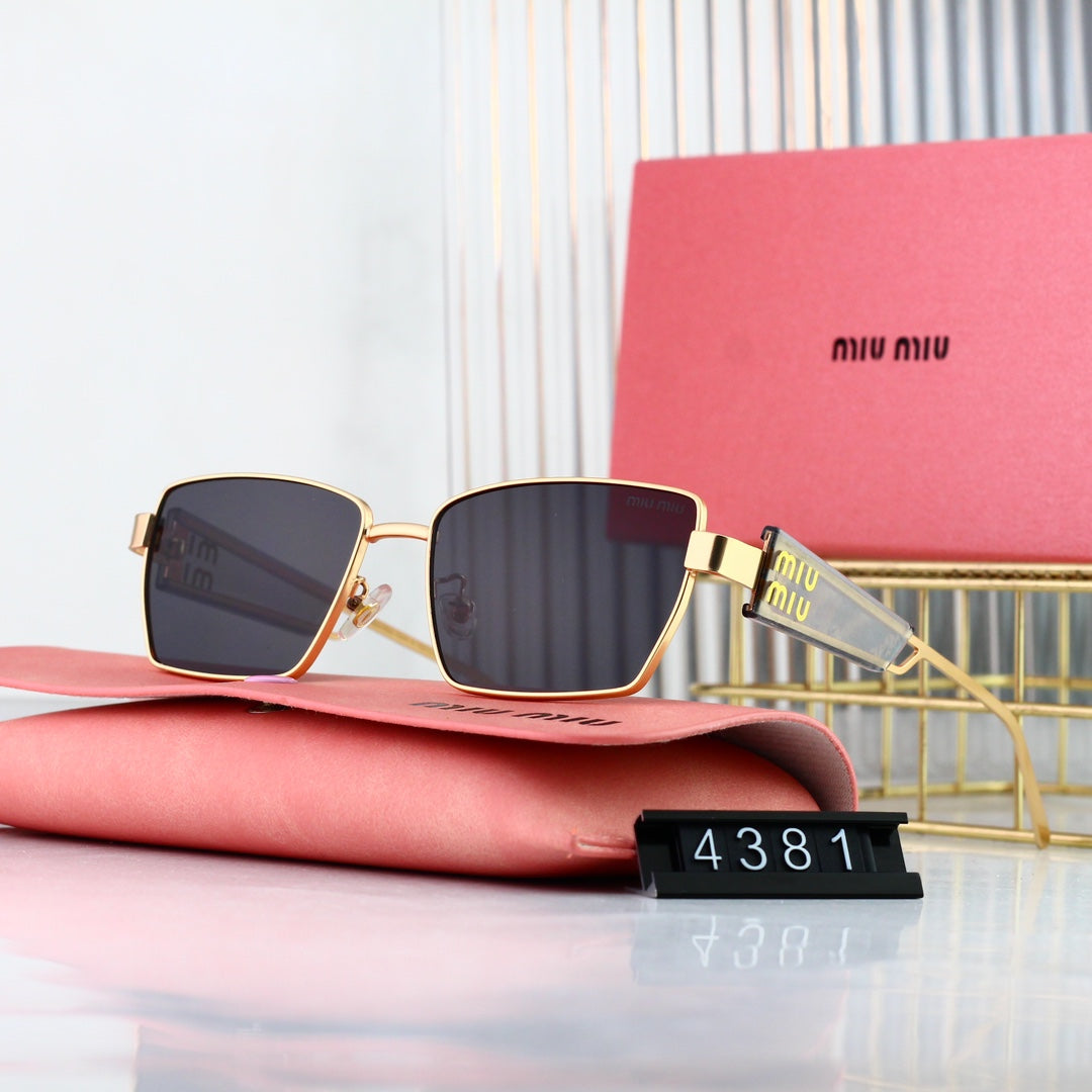 Retro HD-Rechtecksonnenbrille mit breitem Rand